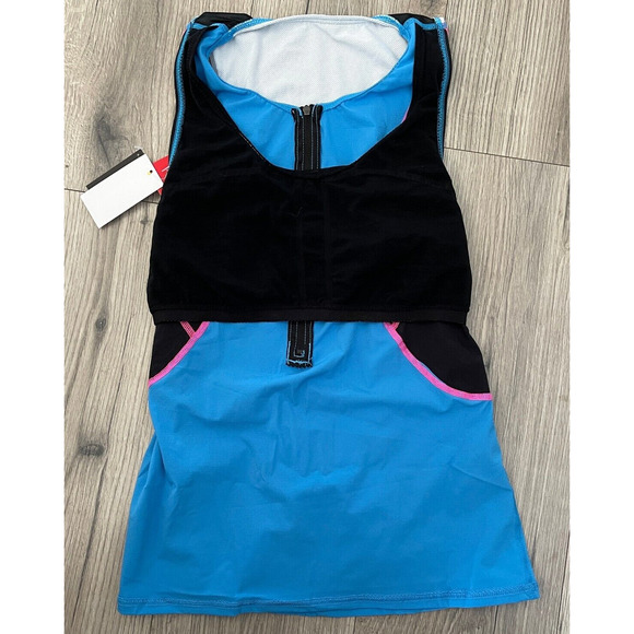 TYR Competitor Womens LOOSE Tri Singlet with Bra Top Blue Black Size XS - $65 - Picture 6 of 10